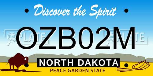 OZB02M North Dakota License Plate