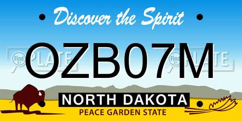 OZB07M North Dakota License Plate