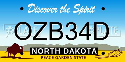 OZB34D North Dakota License Plate