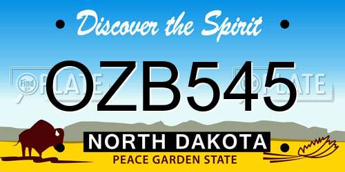 OZB545 North Dakota License Plate