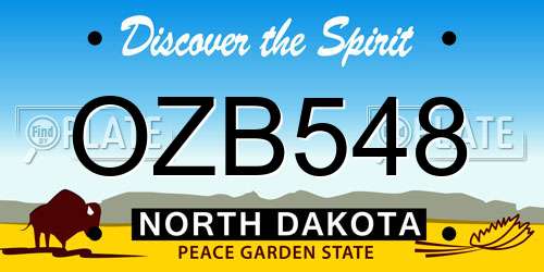 OZB548 North Dakota License Plate