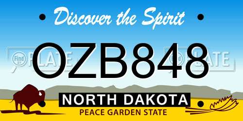 OZB848 North Dakota License Plate