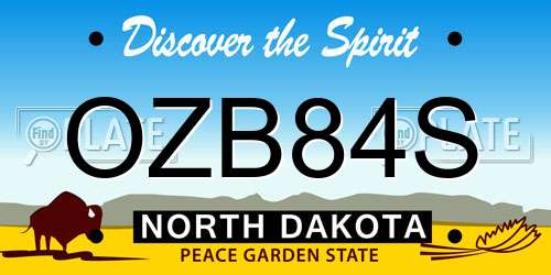 OZB84S North Dakota License Plate