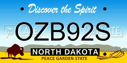 OZB92S North Dakota License Plate