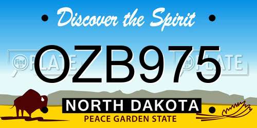 OZB975 North Dakota License Plate