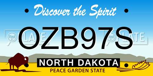OZB97S North Dakota License Plate