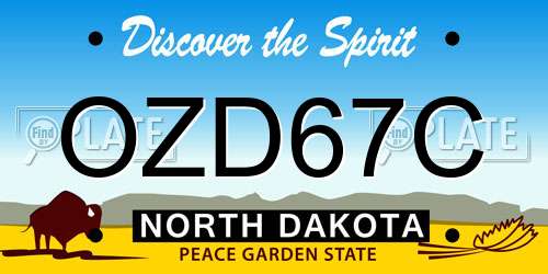 OZD67C North Dakota License Plate