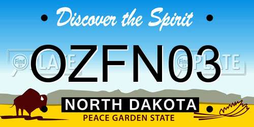 OZFN03 North Dakota License Plate
