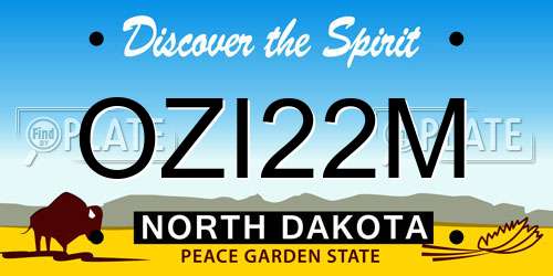 OZI22M North Dakota License Plate