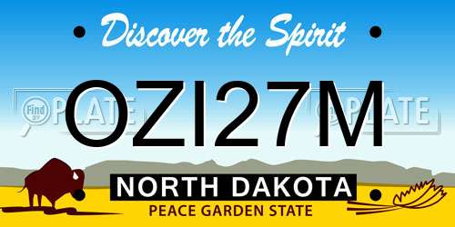 OZI27M North Dakota License Plate
