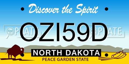OZI59D North Dakota License Plate