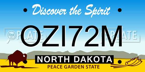 OZI72M North Dakota License Plate
