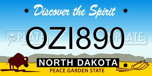 OZI890 North Dakota License Plate