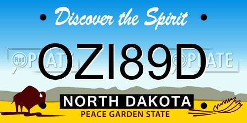 OZI89D North Dakota License Plate