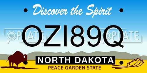 OZI89Q North Dakota License Plate