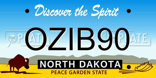 OZIB90 North Dakota License Plate