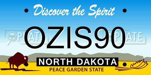 OZIS90 North Dakota License Plate