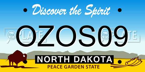 OZOS09 North Dakota License Plate