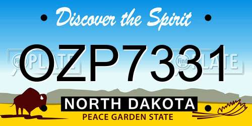 OZP7331 North Dakota License Plate
