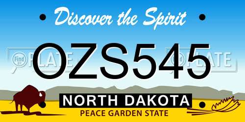 OZS545 North Dakota License Plate