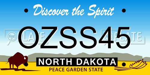 OZSS45 North Dakota License Plate