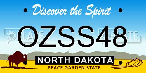OZSS48 North Dakota License Plate