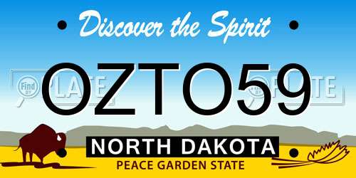 OZTO59 North Dakota License Plate