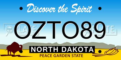 OZTO89 North Dakota License Plate