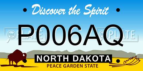 P006AQ North Dakota License Plate