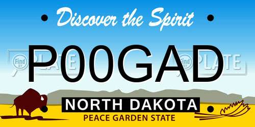 P00GAD North Dakota License Plate