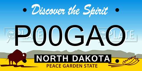 P00GAO North Dakota License Plate