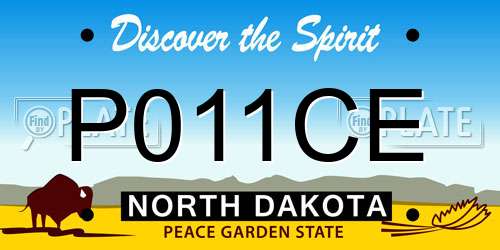 P011CE North Dakota License Plate