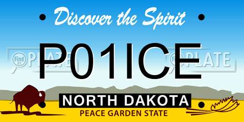 P01ICE North Dakota License Plate