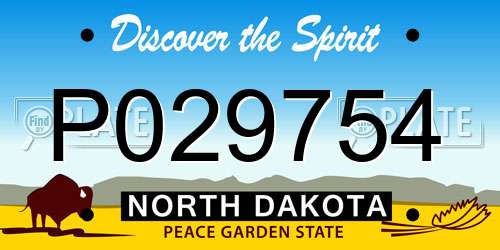 P029754 North Dakota License Plate