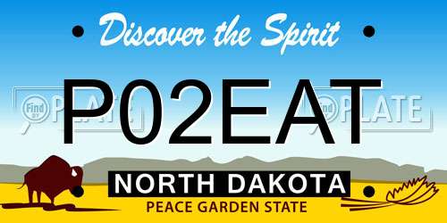 P02EAT North Dakota License Plate