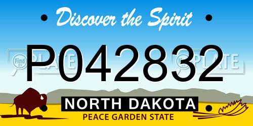 P042832 North Dakota License Plate