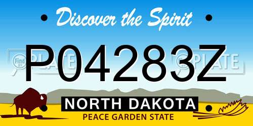 P04283Z North Dakota License Plate
