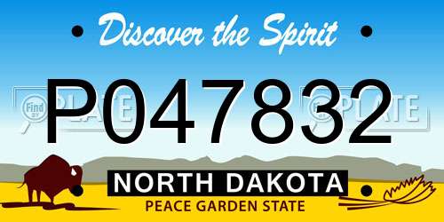 P047832 North Dakota License Plate