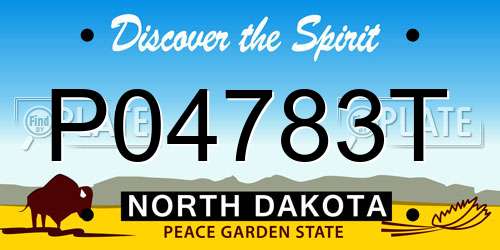 P04783T North Dakota License Plate
