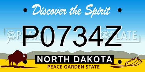 P0734Z North Dakota License Plate
