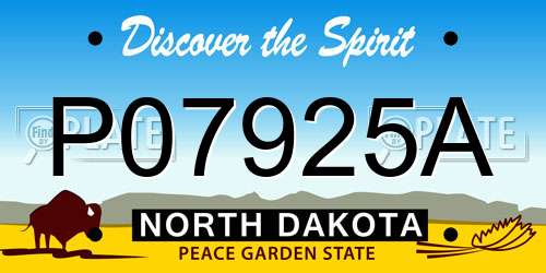 P07925A North Dakota License Plate