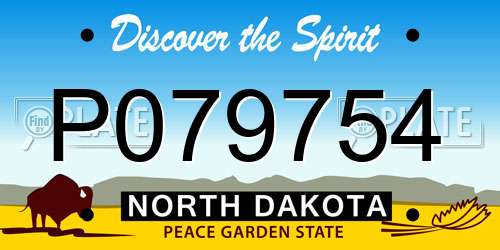 P079754 North Dakota License Plate