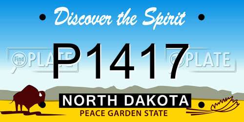 P1417 North Dakota License Plate