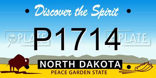 P1714 North Dakota License Plate