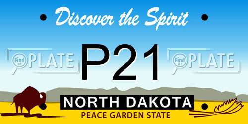 P21 North Dakota License Plate