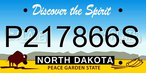 P217866S North Dakota License Plate