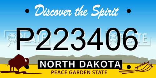 P223406 North Dakota License Plate
