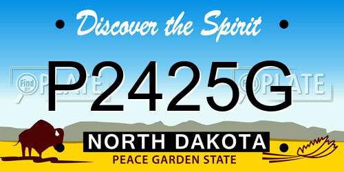 P2425G North Dakota License Plate