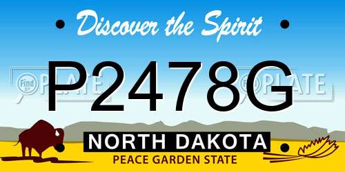 P2478G North Dakota License Plate