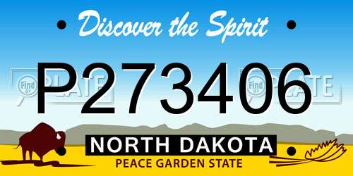 P273406 North Dakota License Plate